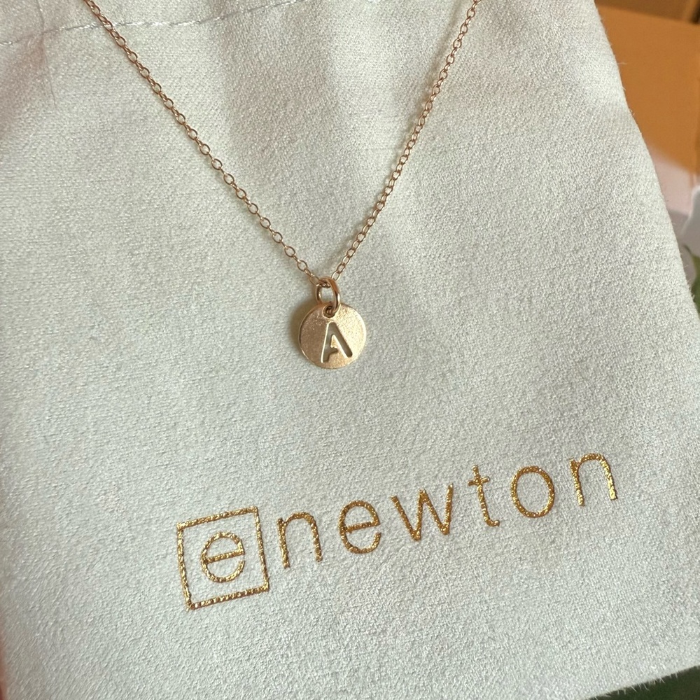 NEW Enewton letter A 16" disc necklace 14k gold filled 💕🤩💕